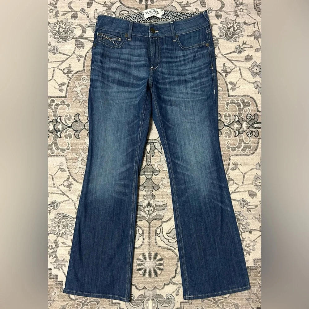 NEW Ariat Womens Jeans Size 32R Real Denim Perfect Rise Bootcut Western Rodeo - Picture 1 of 7